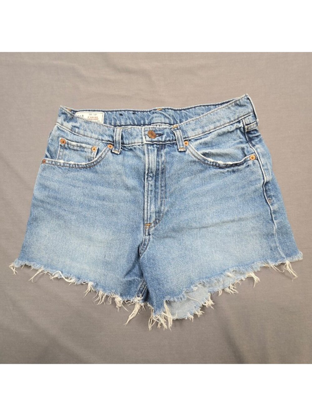 GAP Medium Wash Frayed Hem Denim Shorts
